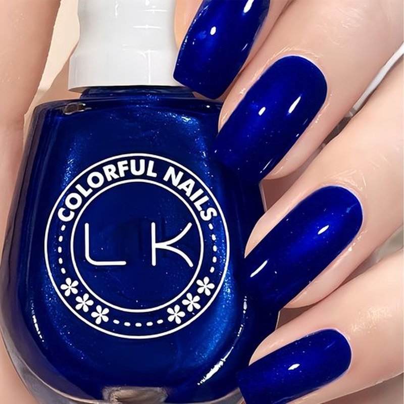 Cobalt Blue Gel Nail Polish - Highly Glossy and Reflective Royal Blue Shades for Women's Manicure Salon and Starter, 13 ML
