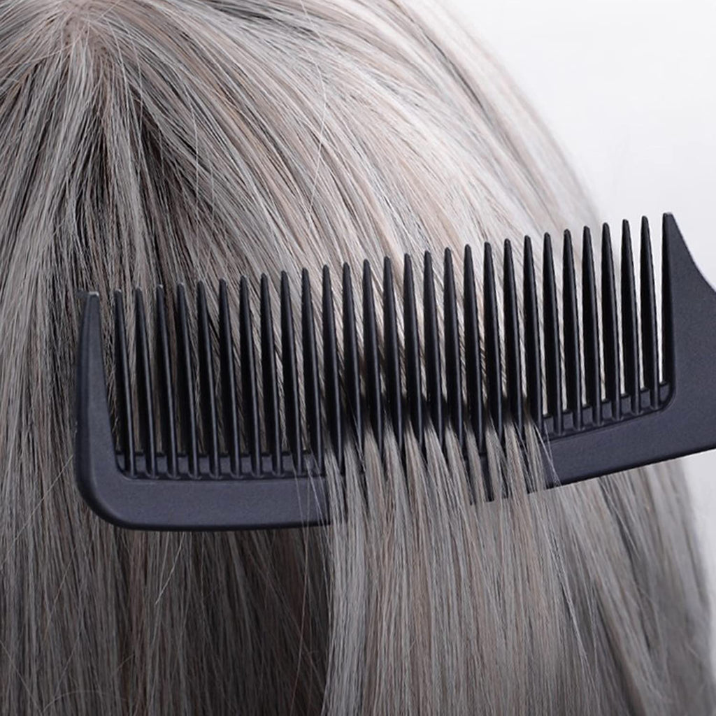 Large Detangling Comb With Professional Handle - Carbon Fiber, Cutting, Hairdressing, Styling, Round Tooth, Barber, Travel Hair Comb for Men and Women