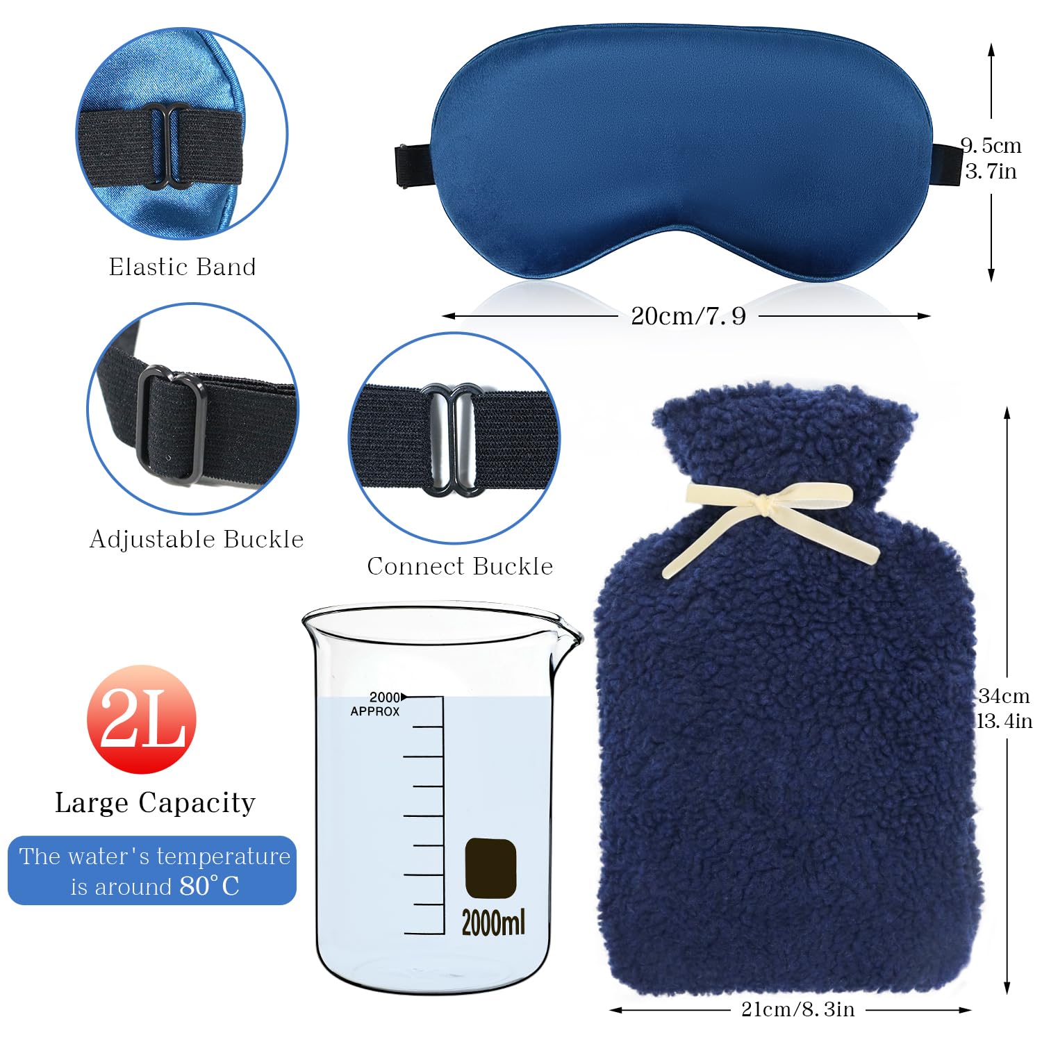 my novel things Hot Water Bag for Pain Relief, Water Bottle Rubber 2L with Cover for Periods Hot and Cold Compress, Hand Feet Warmer, Neck and Shoulder for Bed Cold Weather Pink