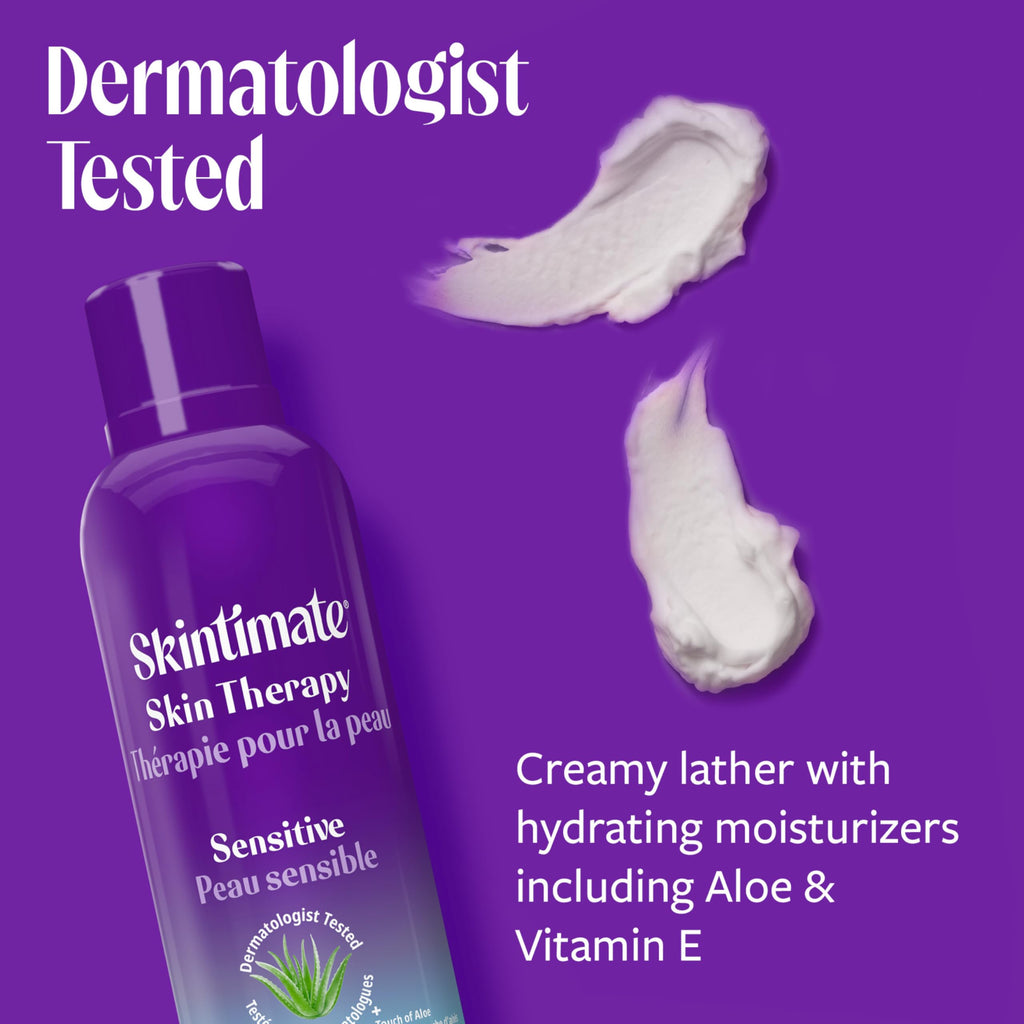 Skintimate Skin Therapy Sensitive Skin Moisturizing Shave Gel for Women with Vitamin E, Aloe and Olive Butter, 7 oz - 3 Pack