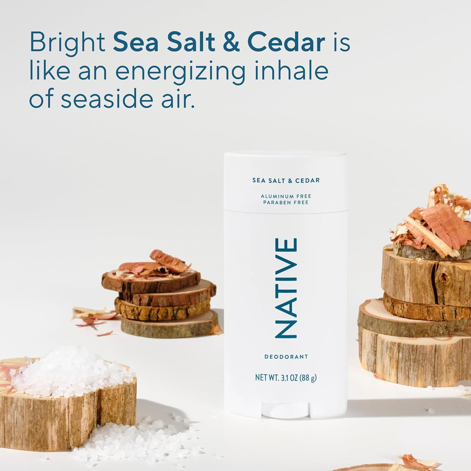 Native Natural Deodorant & Body Wash Bundle for Men Contains Naturally Derived Ingredients, Sea Salt & Cedar Scent, 2.65 oz & 18 oz (Pack of 2)