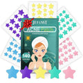 Jefusst Star Acne Pimple Patch 140 Counts, Hydrocolloid Acne Patches for Face, Purple, Blue, Green, Pink and Yellow