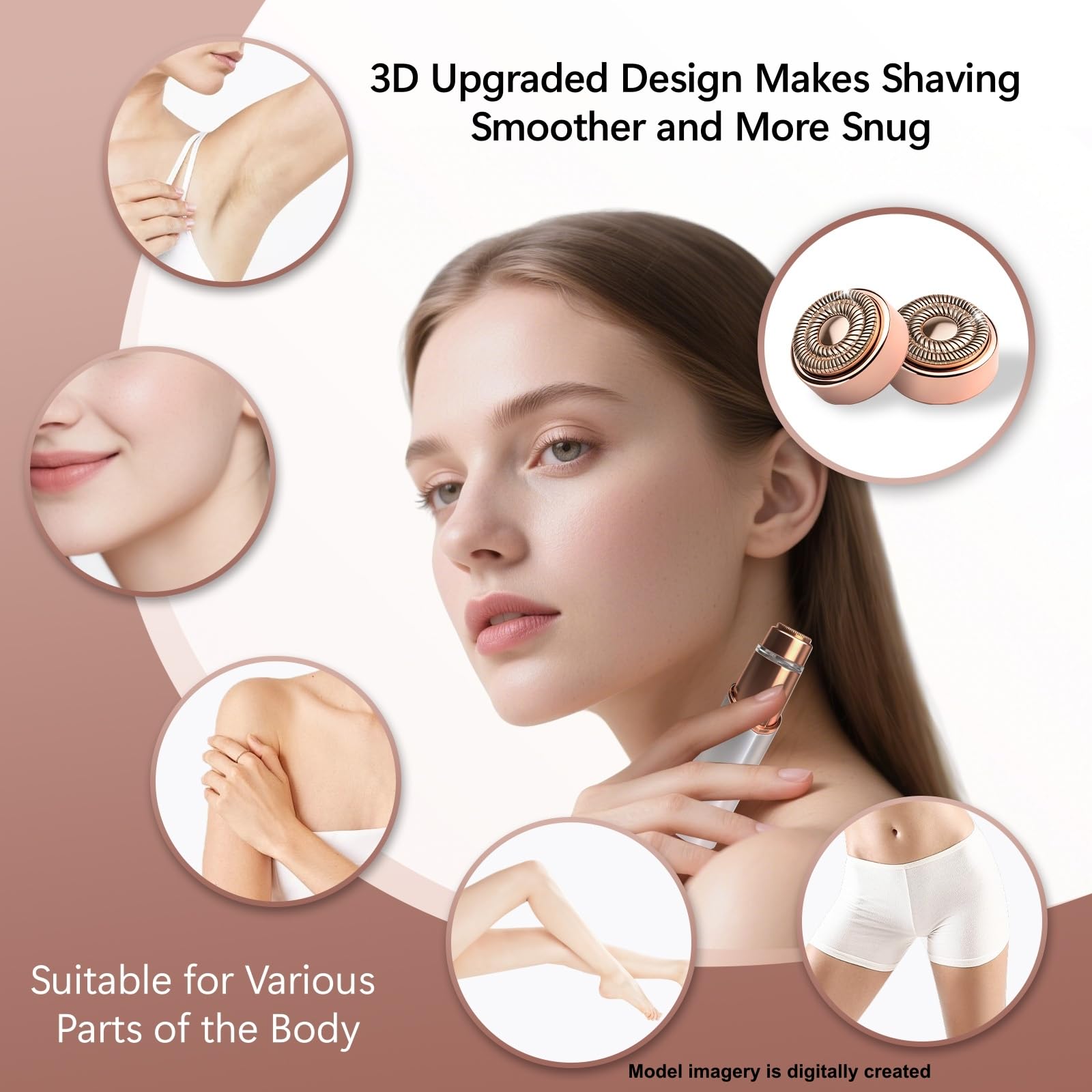 6 Pack Replacement Heads Gen 3 Compatible with Flawless Facial Hair Remover, Replacement Blades Heads Compatible with Finishing Touch Flawless Hair Removal Generation 3