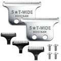 Replacement 2215 T Wide Blades Adjustable Trimmer Blade compatible with Wahl Professional 5 Star Series 8081 and 8171 Hair Clippers Blades-Model 2215 (2Pcs Silve)