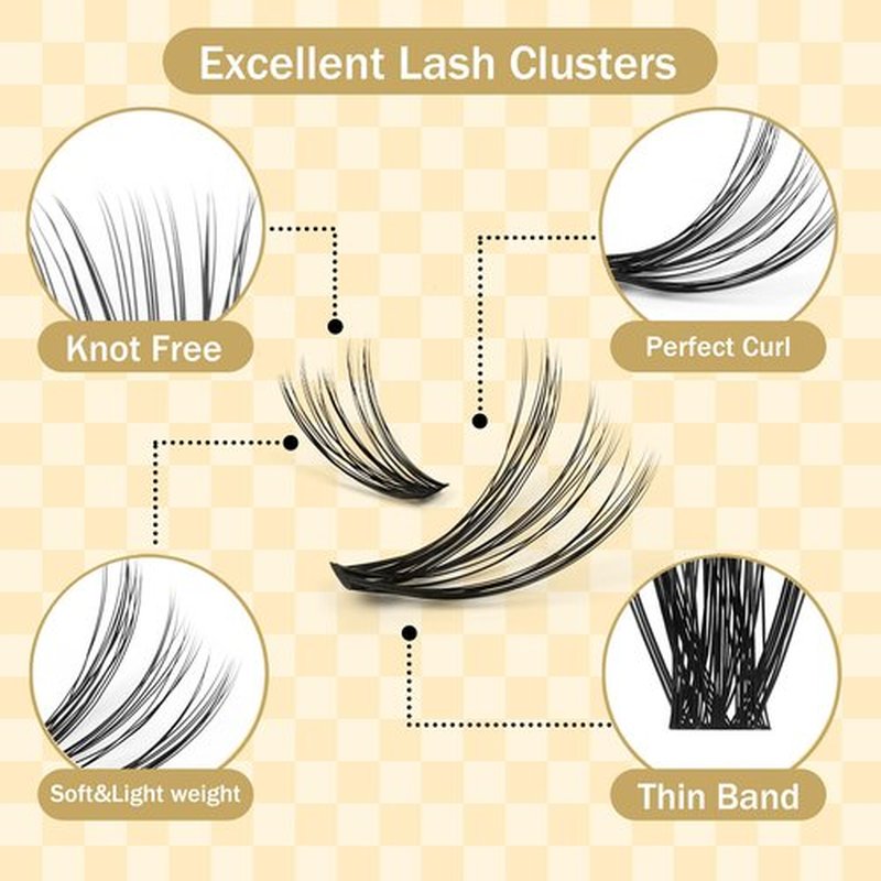 FLOMAZE Lash Clusters Kit, 800 pcs Lash Clusters Eyelash Extension Kit, 30D-40D Individual Lashes Kit, 0.07mm Thickness Soft False Lashes with Lash Bond and Seal (30D/40D, 8-16mm)