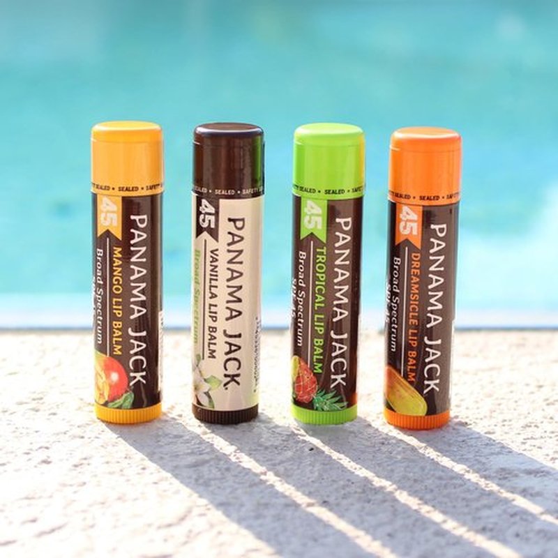 Panama Jack Sunscreen Lip Balm - SPF 45, Broad Spectrum Protection, Soothes Dry Lips | Flavor Pack