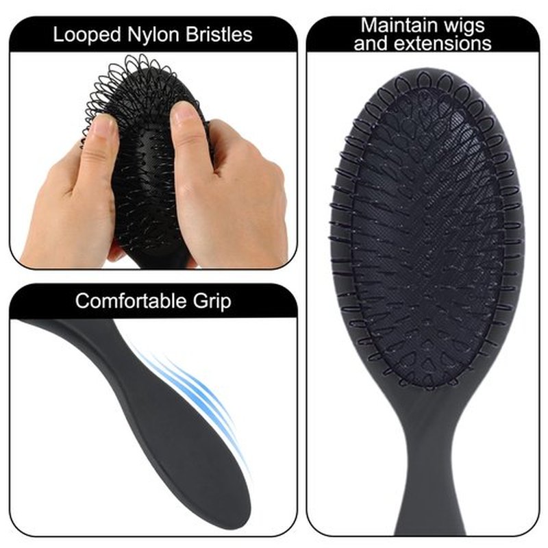 SIMPOR Wig Brushes for Synthetic, Hair Wig Comb Set, 3 Row Wire Brush Hair Extension Wire Loop 3 PCS