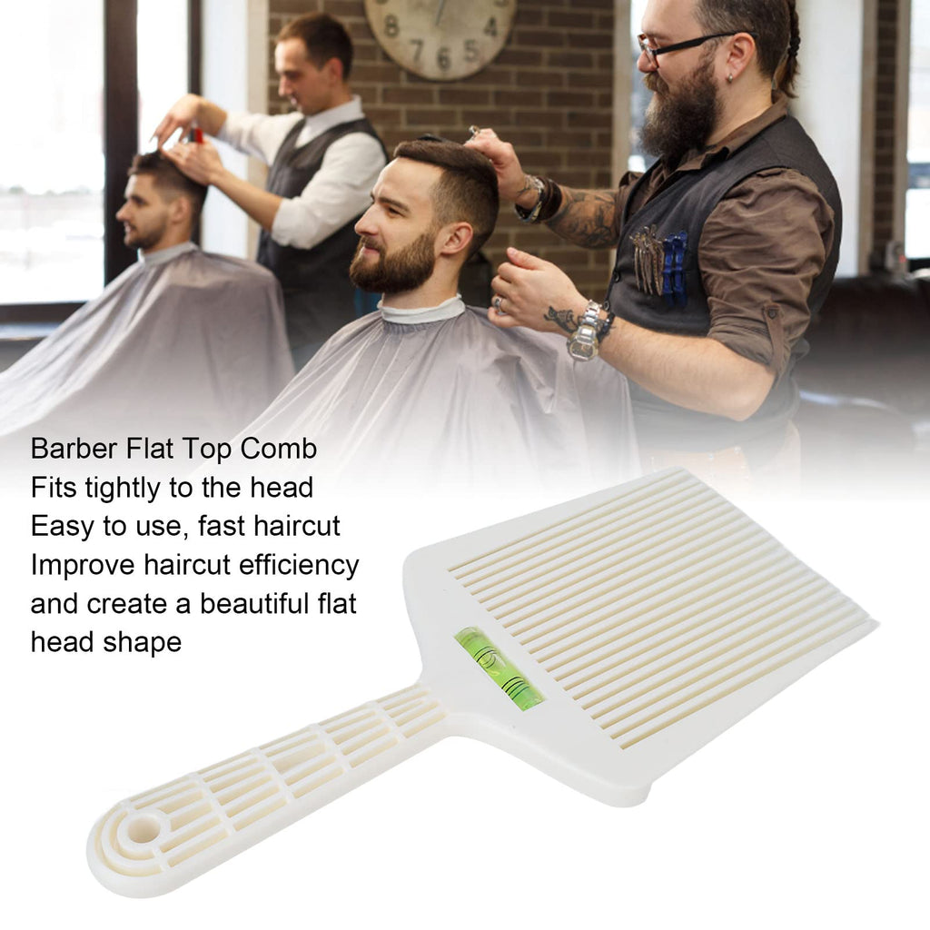 Barber Professional Flat Top Comb with Accurate Water Leveling - White Hair Styling Comb - Lightweight - Suitable for Men & Girls