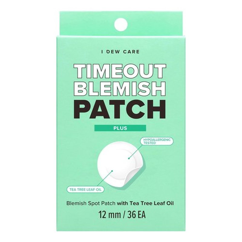 I DEW CARE Hydrocolloid Acne Pimple Patch - Timeout Blemish Plus | Korean zit Dark Spot Patches for face and skin, Pus absorbing with Tea Tree Leaf Oil, Facial Stickers, Large, 36 Count