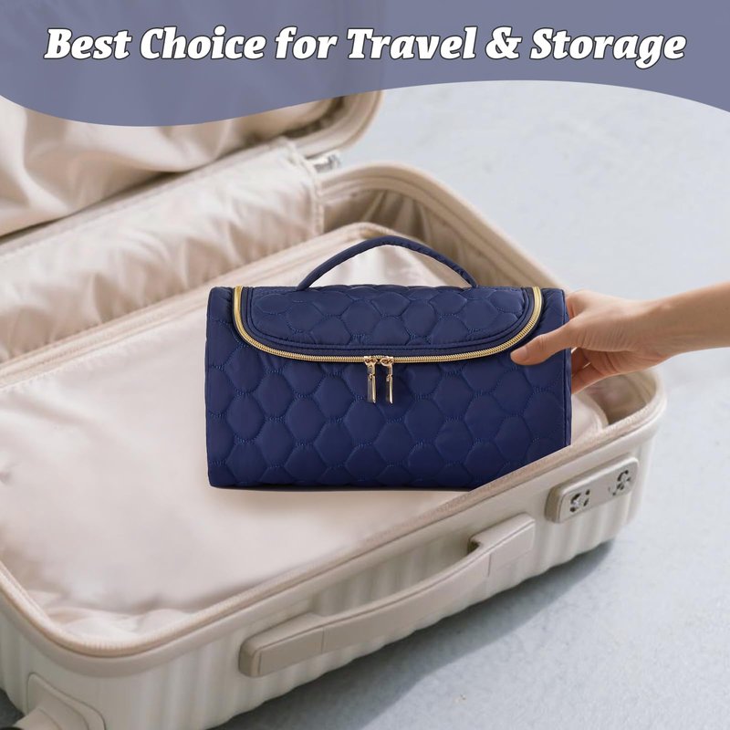ZRSUN Travel Case for Dyson Airwrap Complete Styler, Portable Padded Storage Bag with Hanging Hook, Fits All Dyson Airwrap Models & Attachments, Blue