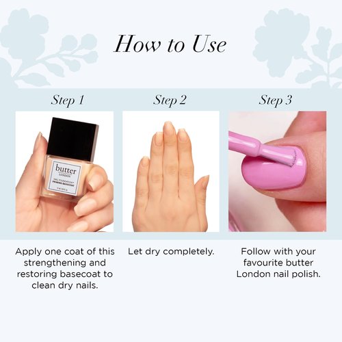 Butter LONDON Nail Foundation Priming Base Coat - Sheer Coverage with Nude, Matte Finish - Nail Strengthener Supports Healthy Nail Growth & Prevents Nail Stains - Cruelty-Free & Gluten Free Nail Care