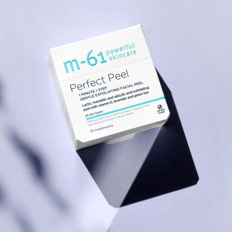 M-61 Perfect Peel | Gentle Exfoliating Facial Peel With Lactic, Mandelic, Salicylic Acid. For Sensitive Skin Or Lighter Daily Exfoliation. 1 Minute, 1 Step - 10 Treatments