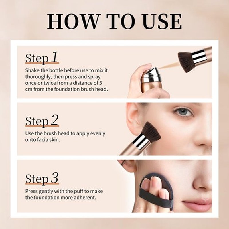 AOAZXBB Air Brush Makeup Foundation Lightweight Breathable Spray Foundation Makeup for Mature Skin-02 Beige