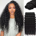 VipHonor 15A Raw Bundles Human Hair Deep Wave Human Hair Bundles,18 Inch Indian Curly Bundles Human Hair No Synthetic Blend,Thick without Split End Tangle Free Shedding Free Triple Lifespan