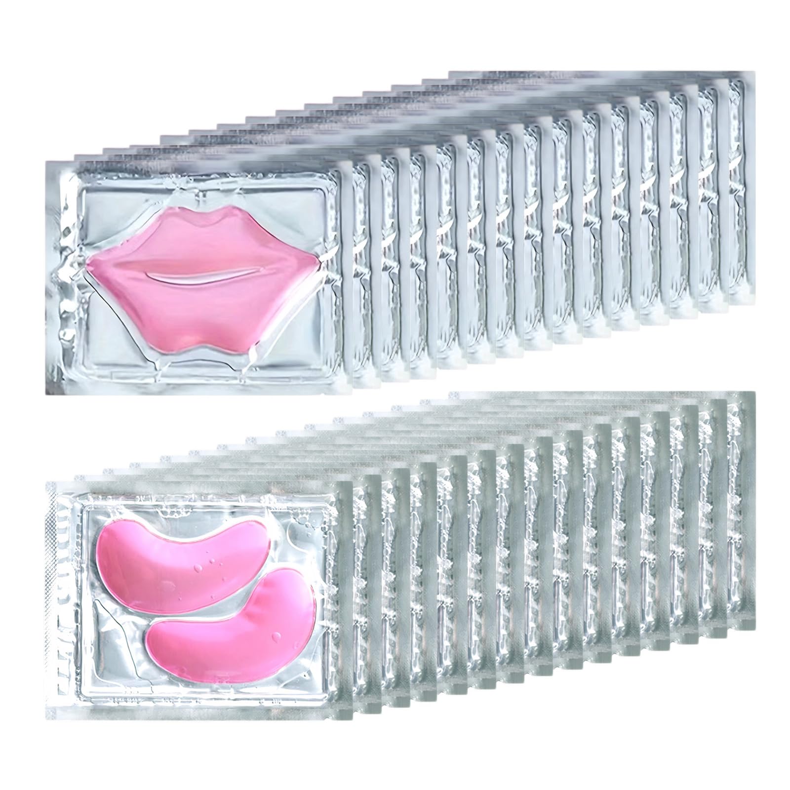 30 Pairs Eye Mask & Lip Mask, Pink Collagen Under Eye Patches for Puffy Eyes, Korean Lip Mask Skincare, Small Gifts, Mothers Day Gifts, Teacher Appreciation Gifts, Birthday Party Favors, Bulk Gifts