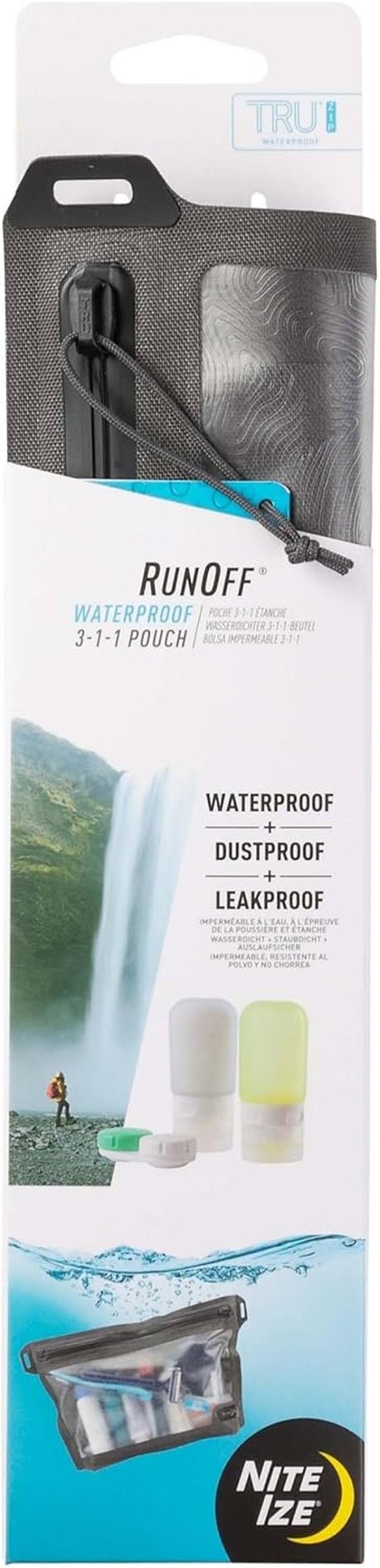 Nite IZE Runoff Waterproof Pouch - TSA Compliant Travel Toiletry Bag - Ideal for Beach or City Use
