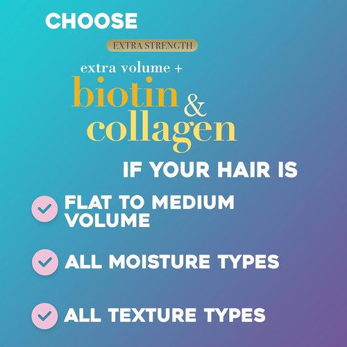 OGX Biotin & Collagen Shampoo - Extra Strength Volumizing Formula for Thicker Hair | 25.4 fl oz