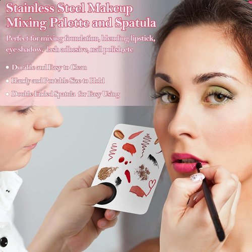 Skiennix Disposable Applicators Kit - Makeup Puff, Mixing Palette & Brushes with Storage Box