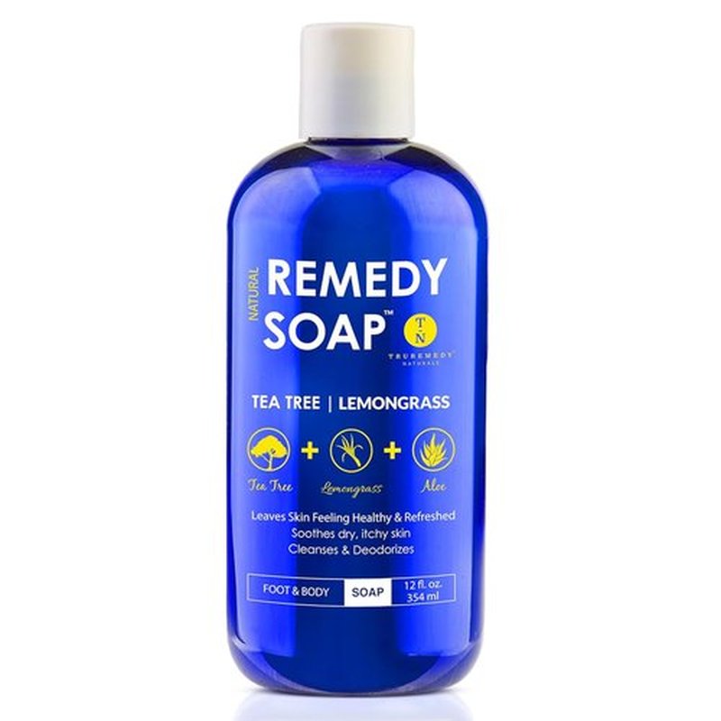 Truremedy Naturals Tea Tree Oil & Lemongrass Body Wash – 12 oz Natural Antifungal Shower Gel for Skin Irritations – Organic Oils, No Sulfates – Refreshing, Moisturizing Soap for Men & Women