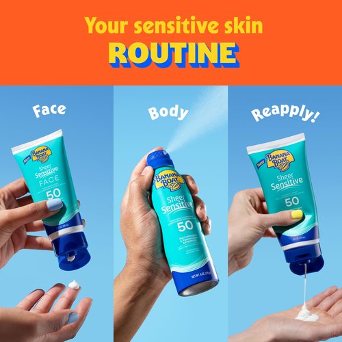 Banana Boat Sheer Sensitive Sunscreen Lotion SPF 50, 6 Fl Oz