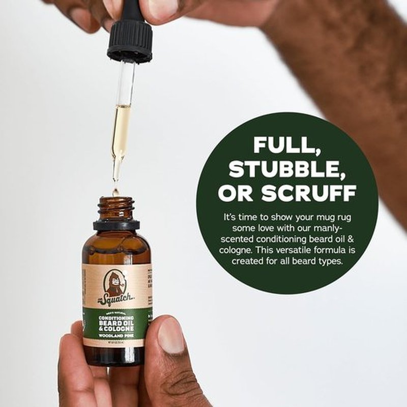 Dr. Squatch Conditioning Beard Oil - Nourishing 3-Pack Gift Set | Long-Lasting Scents: Fireside Bourbon, Glacial Falls, Woodland Pine
