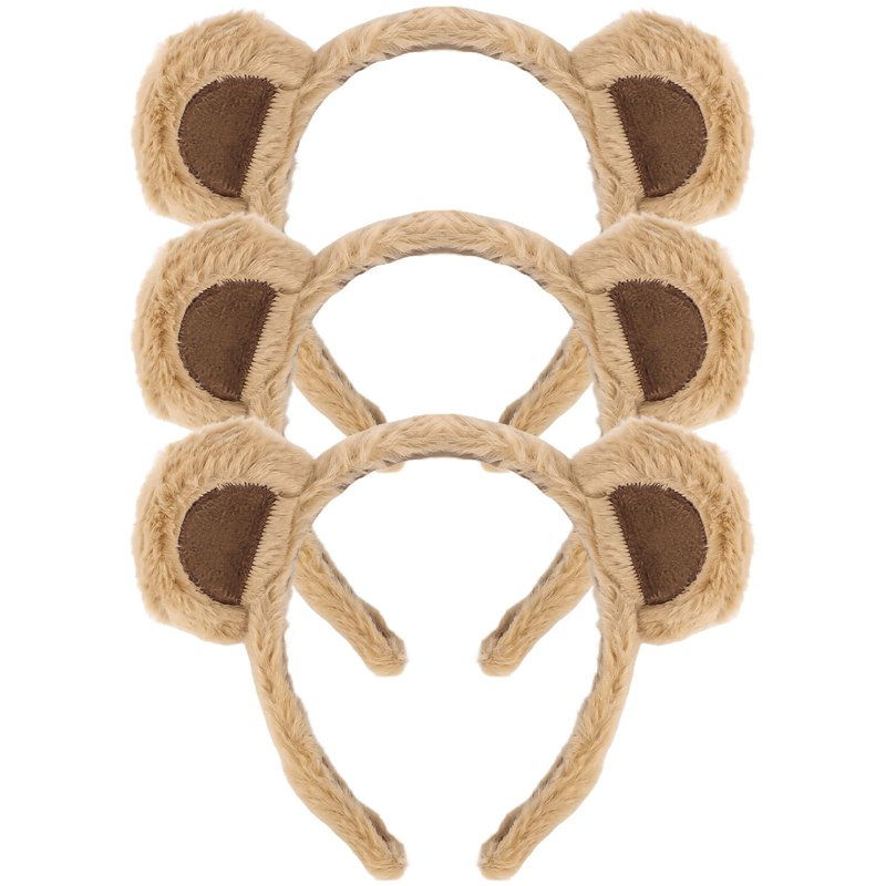 Vovii Bear Ears Headband for Women, Furry Animal Ears Headbands Hair Accessories for Adult Halloween Cosplay Costume（Brown