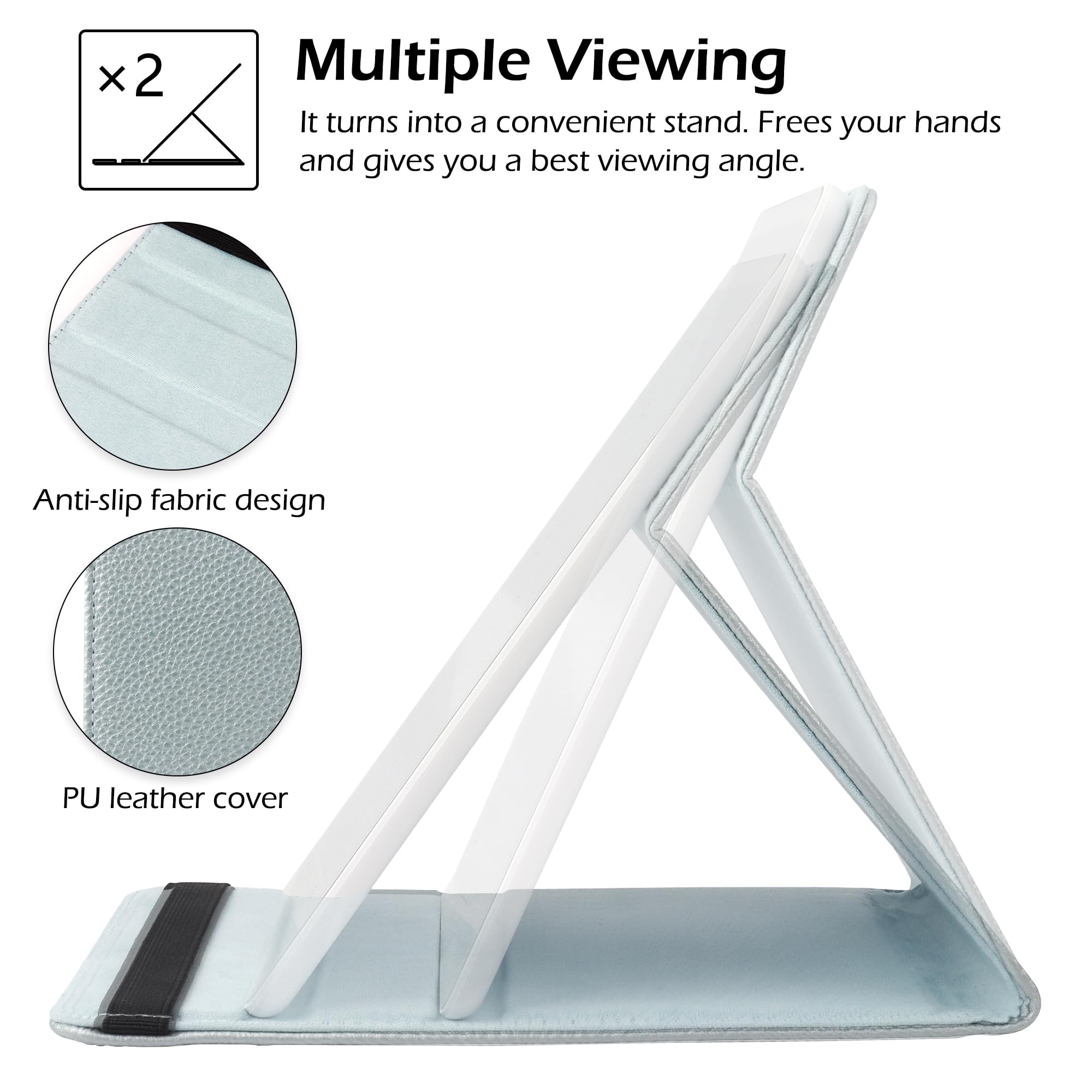 WangSelect Travel Mirror with Light Ultrathin Portable Travel Makeup Mirror Rechargeable 2000mAh and 3 Color Settings Lighted Vanity Mirror Include 10X Magnifying Mirror&Tweezers Set -Ice Blue