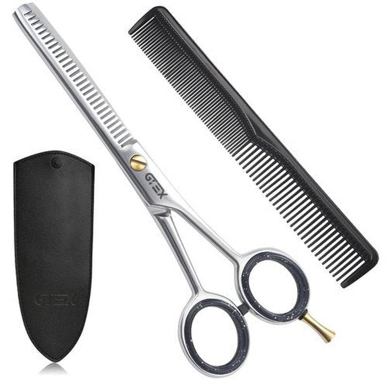 Thinning Shears for Hair Cutting GTEX 6.5in Thinning Scissors Professional Barber’s Texturizing Shears for Salon & Home Use - High Carbon Stainless Steel Texture Blending Hair Thinning Shears