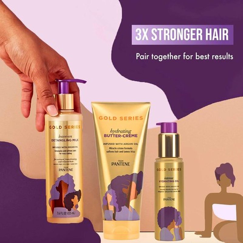 Pantene Gold Series Hair Oil Treatment - Intense Hydrating Argan Oil for Shiny Hair | 3.2 Fl Oz - Sulfate Free