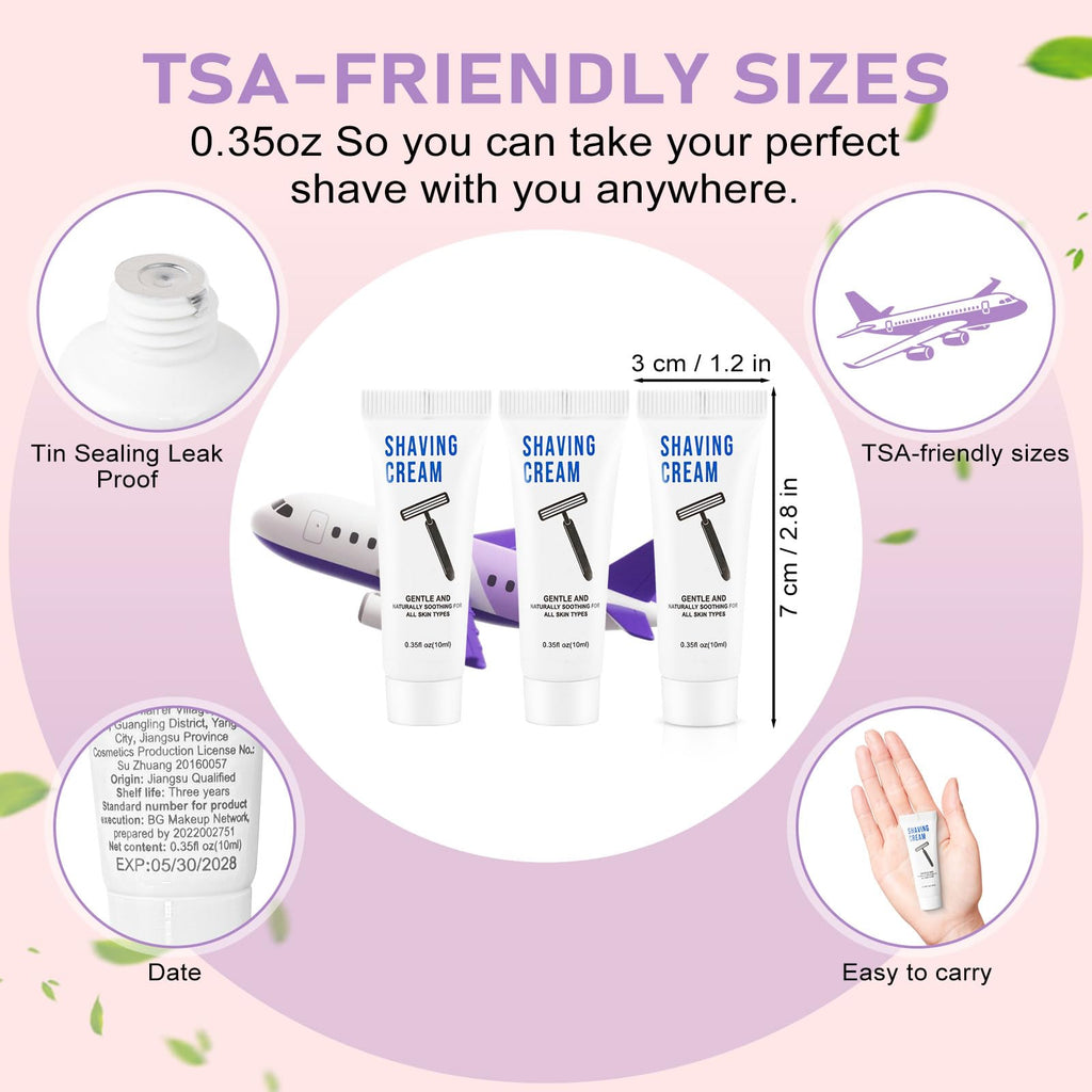 500 Shaving Cream Bulk Travel 10ml/0.35fl oz,Disposable Shaving Cream in Bulk Travel Shave Cream for Hotel Homeless,Verbena