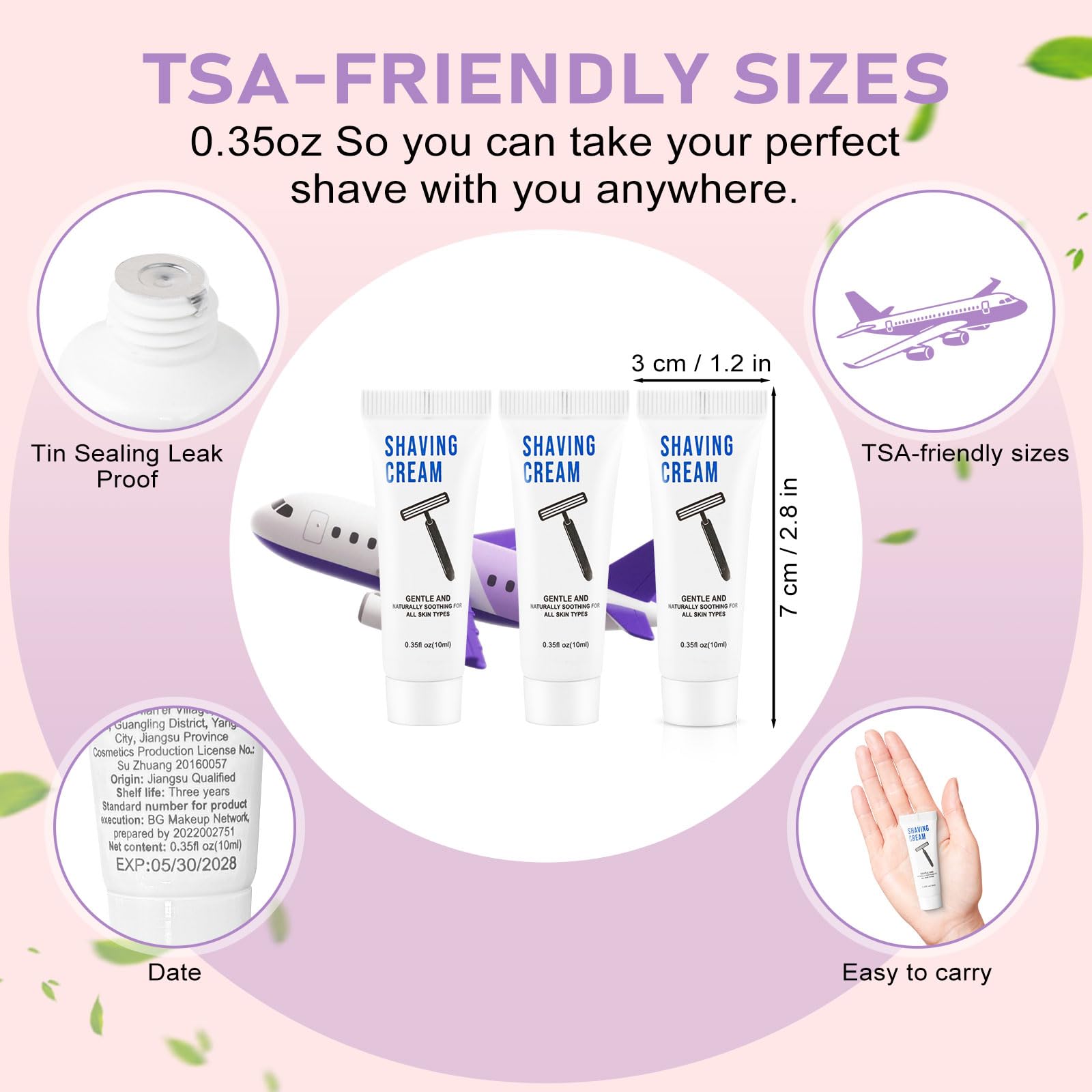 500 Shaving Cream Bulk Travel 10ml/0.35fl oz,Disposable Shaving Cream in Bulk Travel Shave Cream for Hotel Homeless,Verbena