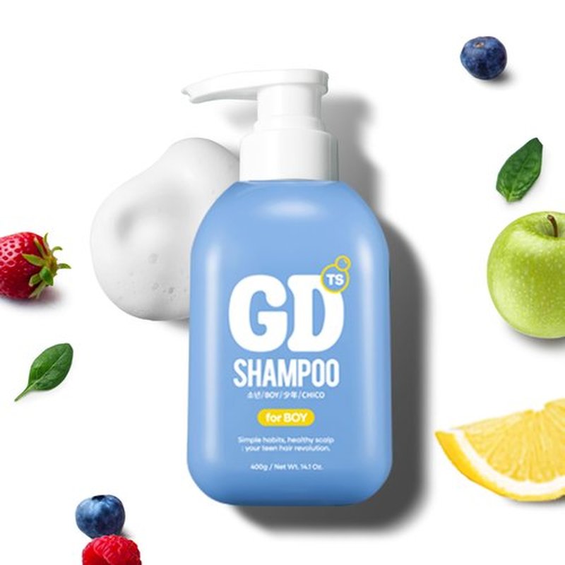 TS GD Shampoo for Flake Prone, Uncomfortable Scalp (14.1 Fl Oz) For Youth & Teens | Gentle Scalp-Care Routine | Silicone, SLS, SLES Free | Korean Hair Care (Blue)