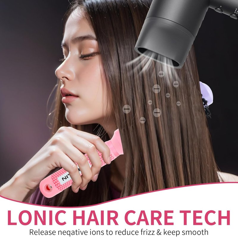 UREELIN Round Brush - 1.3 Inch Nano Thermal Ceramic & Ionic Hair Brush with Boar Bristles for Salon-Quality Blowouts, Volume, and Shine