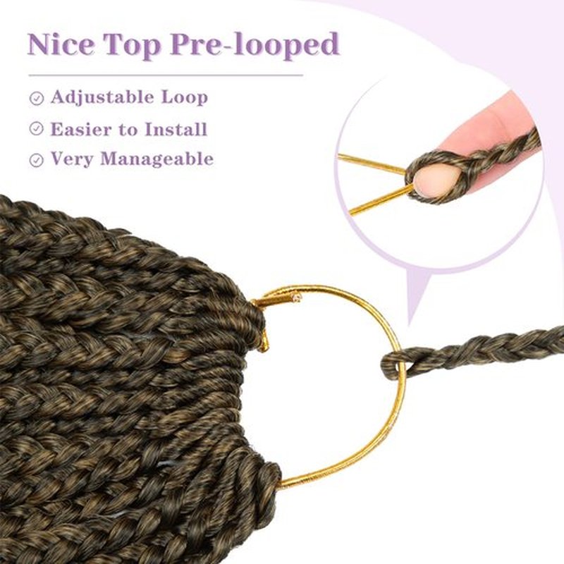 Goddess Box Braids Crochet Hair for Black Women 18 Inch Boho Braids Crochet Hair Pre Looped, 8PK Boho Crochet Braids with Curly Ends