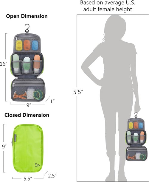 Travelon Compact Hanging Toiletry Kit - Versatile Organizer for Travel Essentials | Lightweight & Durable