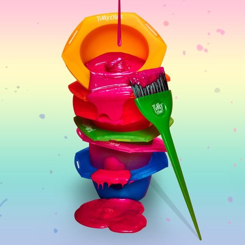 Punky Colour Hair Coloring Tools, Rainbow Tint Hair Dye Brush and Bowl Set - Multi-Color Hair Coloring Kit with Dye Mixing Bowls & Brushes, DIY Dyeing & Bleaching for Salon & At-Home Use