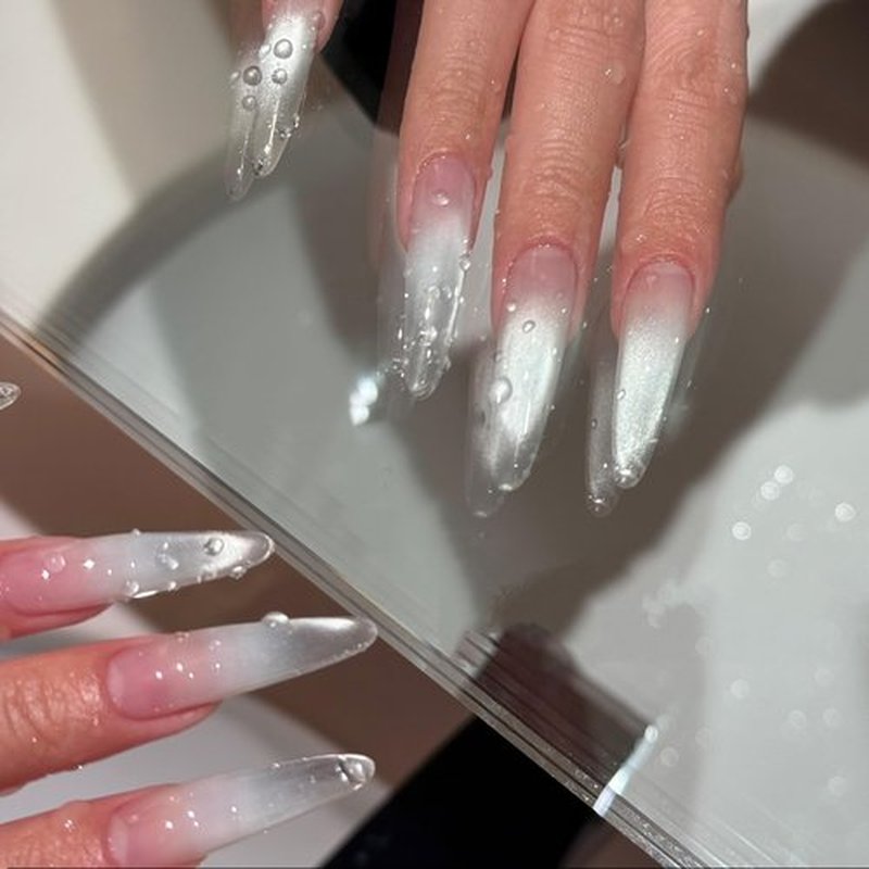 Pretty Diva Cat Eye Chrome Nail Powder, 2 in 1 Highlight Chrome Nail Powder Magic Holographic Mirror Effect Glitter Clear Cat Eye Nail Chrome Powders
