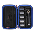 Mchoi Travel Case Fits for Gillette Labs Heated Razor Gold Edition, with Mesh Pocket Fits for 1 Handle, 5 Blade Refills, 1 Charging Dock, Case Only