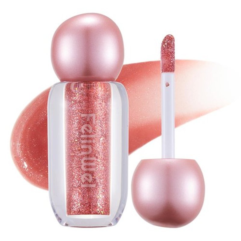 FelinWel Lip Gloss - Super Sparkly & Nourishing Formula | Buildable Cherry Glaze, 03#