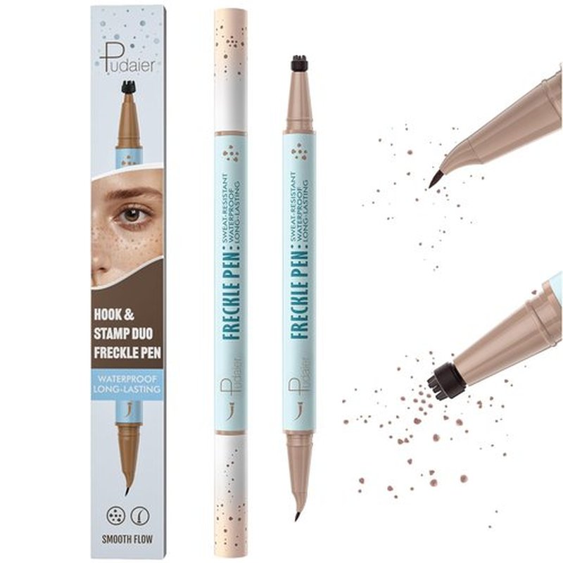 Skiennix 2-in-1 Microblading Freckle Pen & Stamp - Waterproof, 15° Tip for Natural Makeup, Lasts 24 Hours