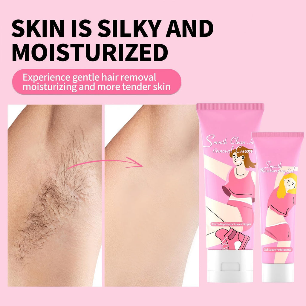 Gowwim Hair Removal Cream for Women, Body Hair Remover Cream with Aloe Vera & Vitamin E, Gentle Depilatory Cream for Sensitive Skin, Bikini Legs Face, 2-in-1 Hair Removal + Moisturizing - 2.71 Fl Oz