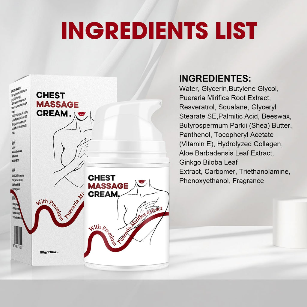 Breast Enhancement Cream, Nourishing Firming Cream for a Smoother, Fuller Look, Hydrating Formula for Daily Bust Care, 1.76 fl oz