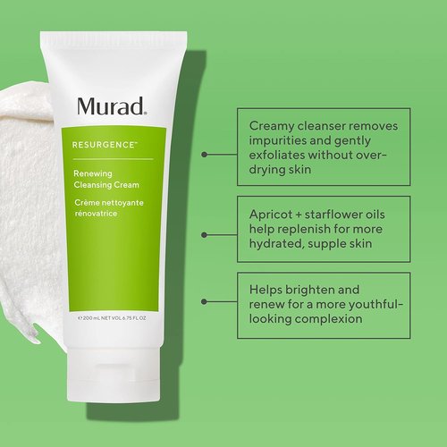 Murad Renewing Cleansing Cream - Age-Defying Face Wash with Lactic Acid & Vitamin E for Smooth Skin - Nourishes Dry Skin & Reduces Wrinkles