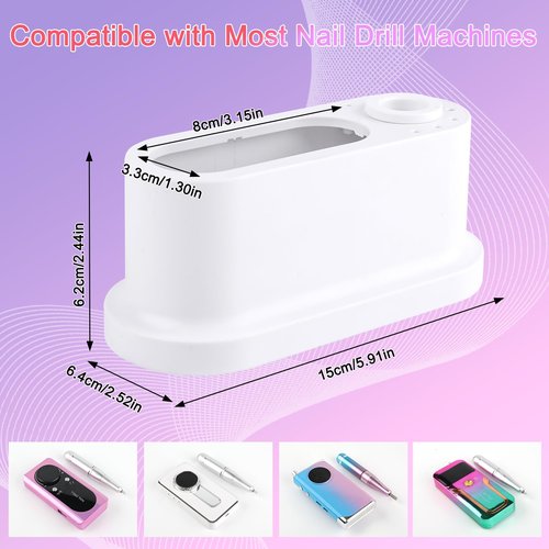 ANGNYA Nail Drill Machine Holder, 8 Holes Nail Drill Bit Holder, Nail Efile Stand and Organizer Storage Box Case(Not Including Efile & Bits)