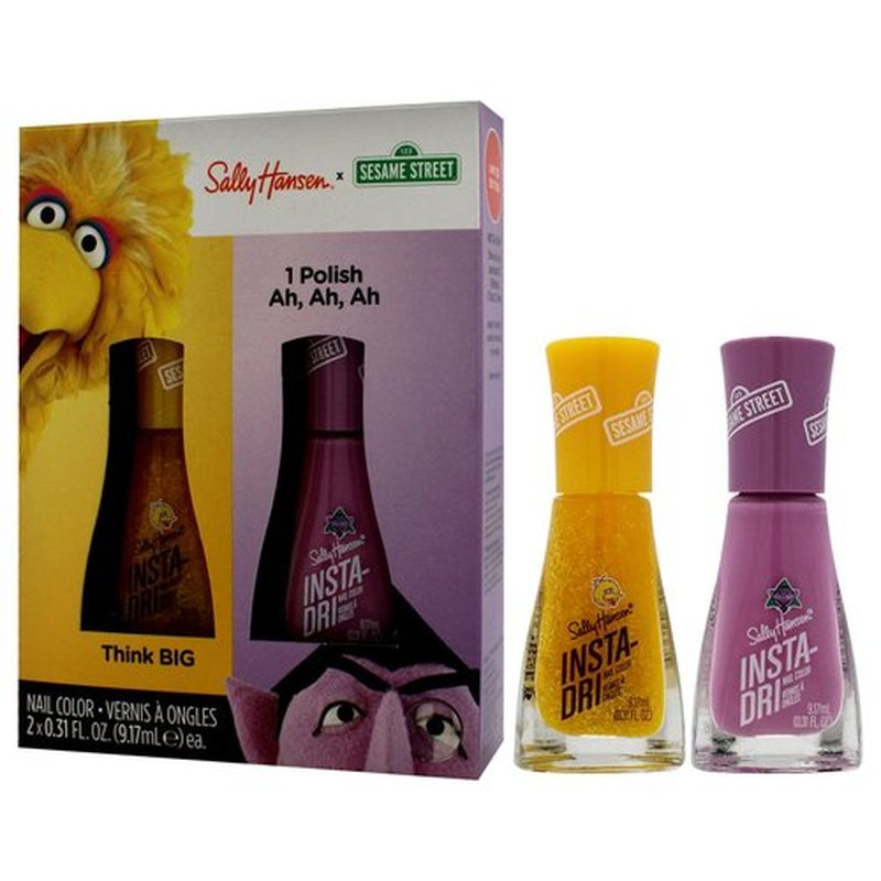 Sally Hansen Insta-Dri Sesame Street Nail Polish Collection - Think BIG & 1 Polish, Ah Ah Ah Duo - 0.31 fl oz.