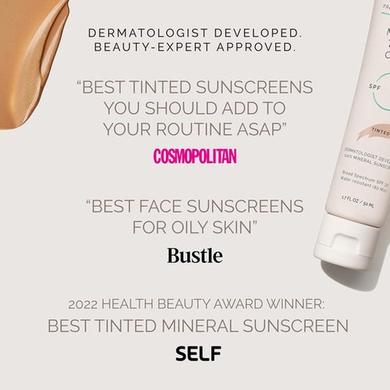 MDSolarSciences Mineral Tinted Crème Sunscreen SPF 30 - Water-Resistant UV Protection | Blendable Zinc Oxide Cream (1.7 Fl Oz)