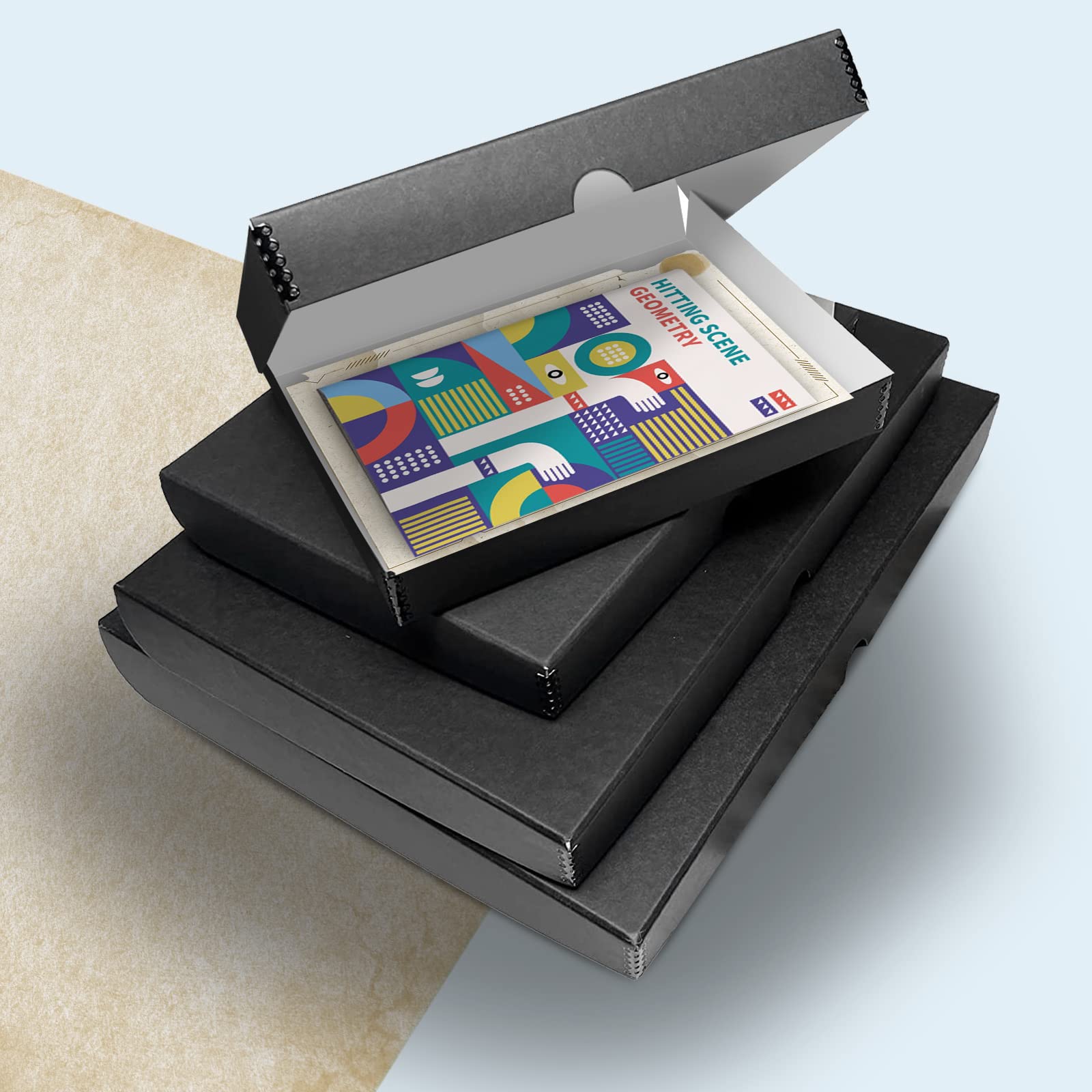 Golden State Art, Clamshell Archival Folio Storage Box 11x14 Inch, Black