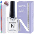 NAIEVIO Gel Polish Remover Kit - Remove Gel Polish in 3-5 Min! No Soak & Foil-Free Gel Nail Polish Remover with Cuticle Pusher & File for Salon Results at Home (0.5 fl oz)