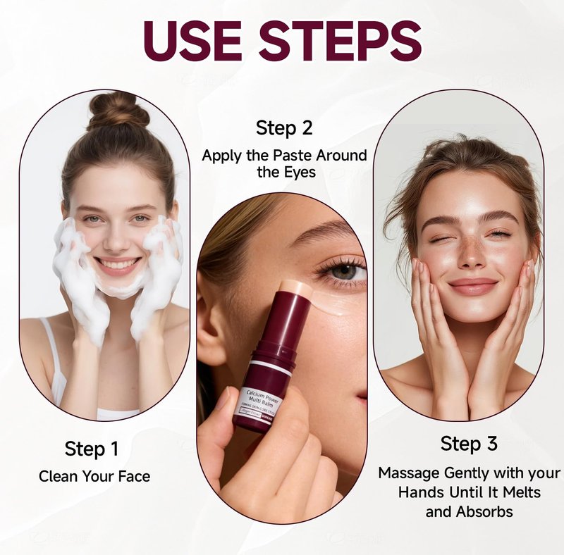 mgmooa 2PCS Calcium Multi Balm Stick, Calcium Volume Multi Balm, Korean Collagen Moisturizing, Anti-aging, Wrinkle Core Stick, Hydrating, Firming Skin, Suitable for Eyes, Neck, Face, All Skin Types