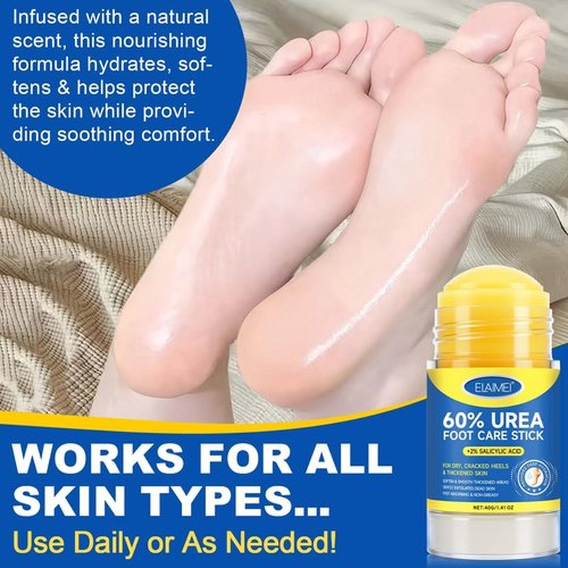 NIFEISHI 60% Urea Cream with 2% Salicylic Acid,(2pcs) Urea Foot Cream Moisturizer for Dry Cracked Feet, Knees, Elbows, Hands, Maximum Strength Moisturizer, Callus Remover, Deep Hydration- 1.41oz